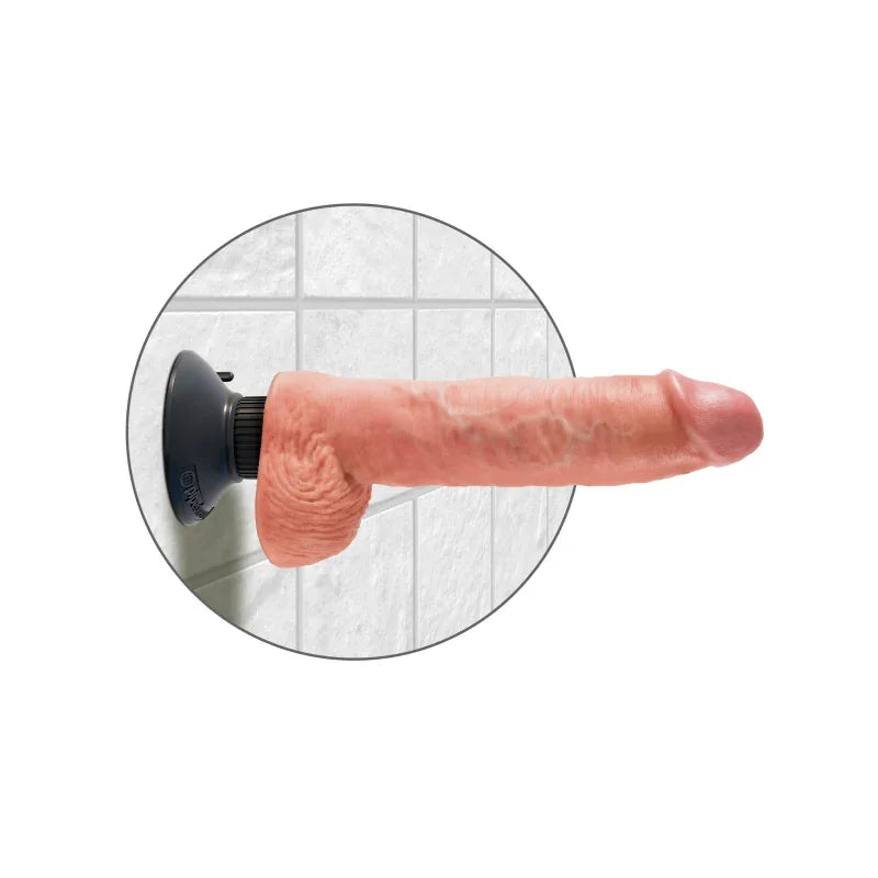 King Cock 10-Inch Vibrating Cock With Balls - Flesh - MyPleasure