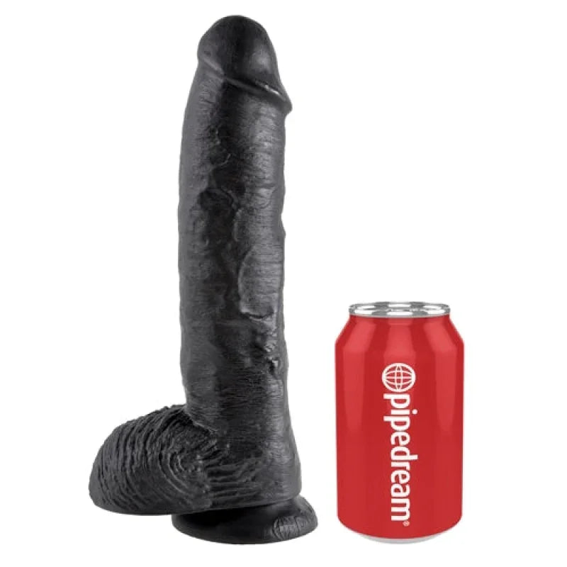 King Cock 10-Inch Cock With Balls - Black - MyPleasure