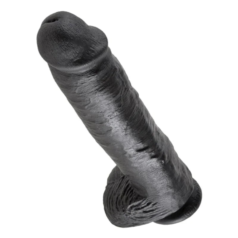 King Cock 11 Inch With Balls - Black - MyPleasure