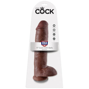 King Cock 11 Inch Cock With Balls - Brown - MyPleasure
