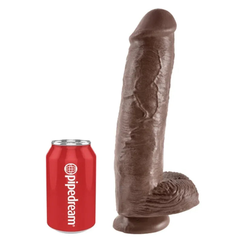 King Cock 11 Inch Cock With Balls - Brown - MyPleasure