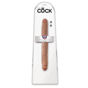 King Cock 12" Slim Double Dildo - Tan - MyPleasure