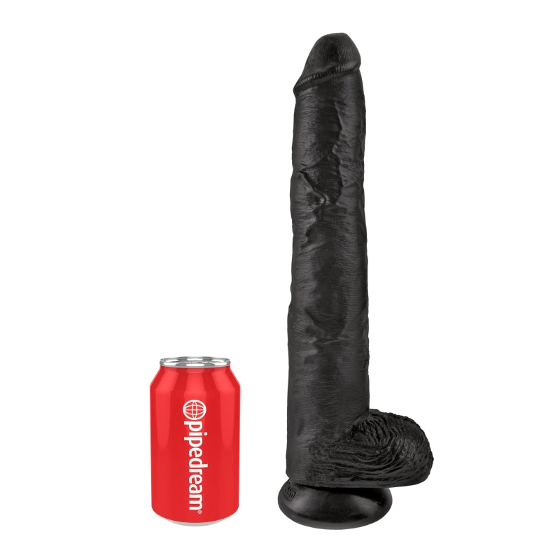 King Cock 14" Cock With Balls - Black