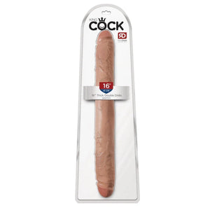 King Cock 16" Thick Double Dildo - Tan - MyPleasure