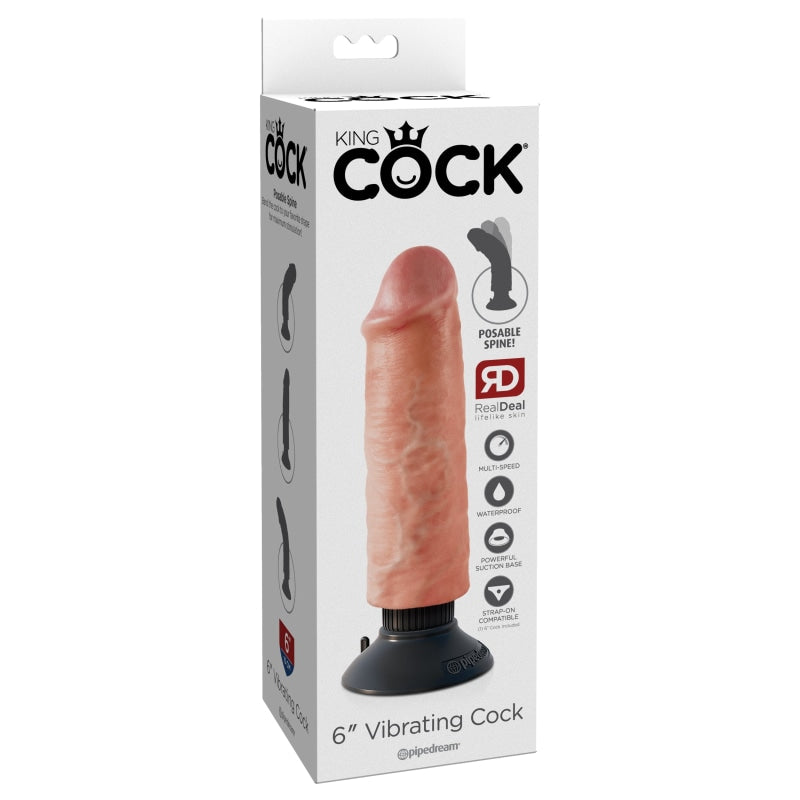 King Cock 6-Inch Vibrating Cock - Light