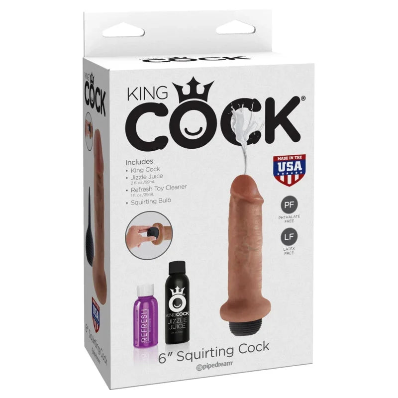 King Cock 6" Squirting Cock - Tan - MyPleasure