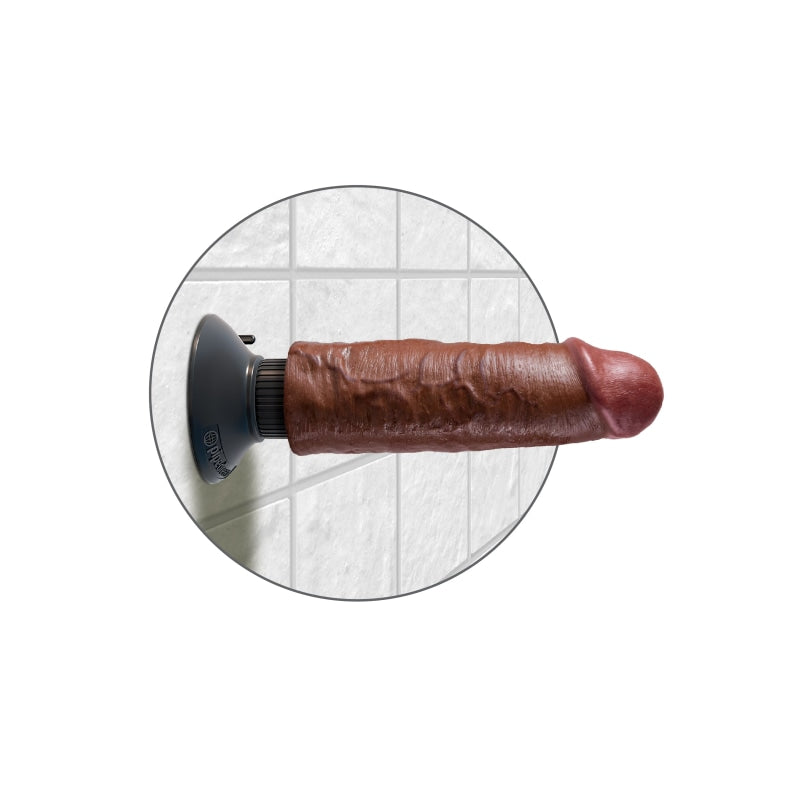 King Cock 6" Vibrating Cock - Brown