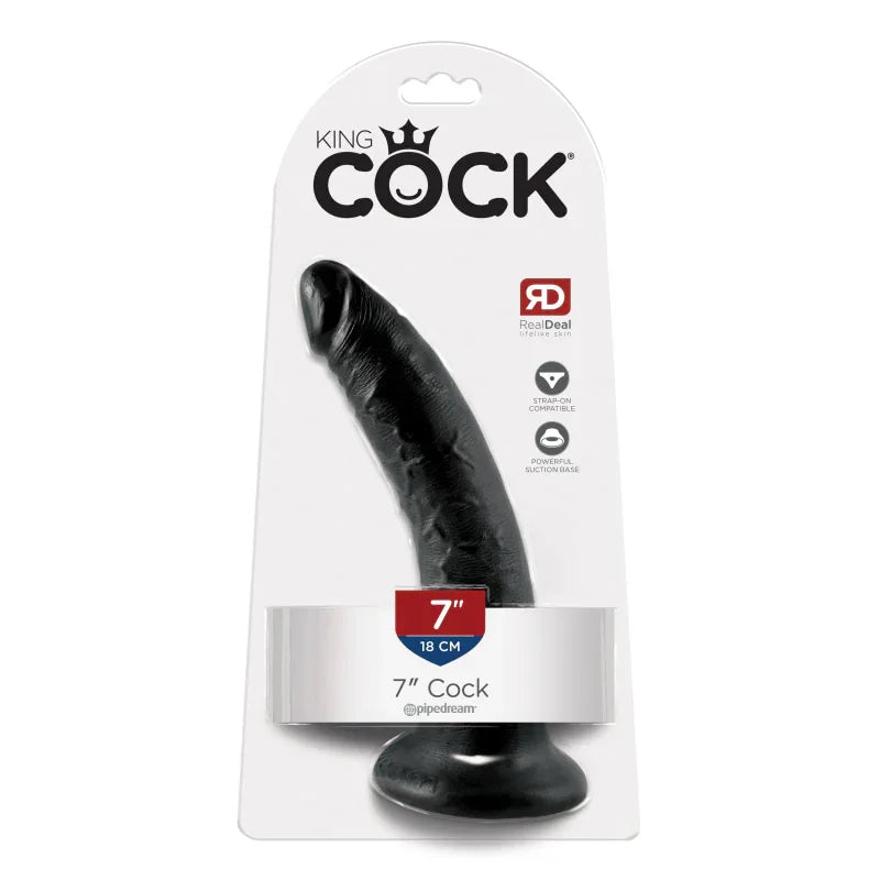 King Cock 7-Inch Cock - Black - MyPleasure