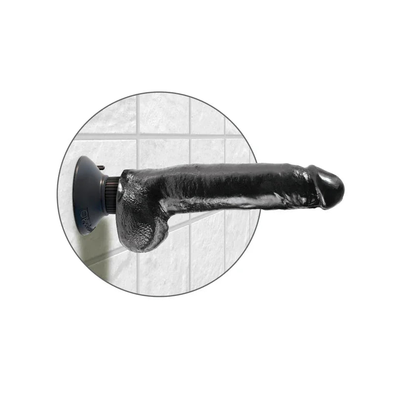 King Cock 9-Inch Vibrating Cock With Balls - Black - MyPleasure