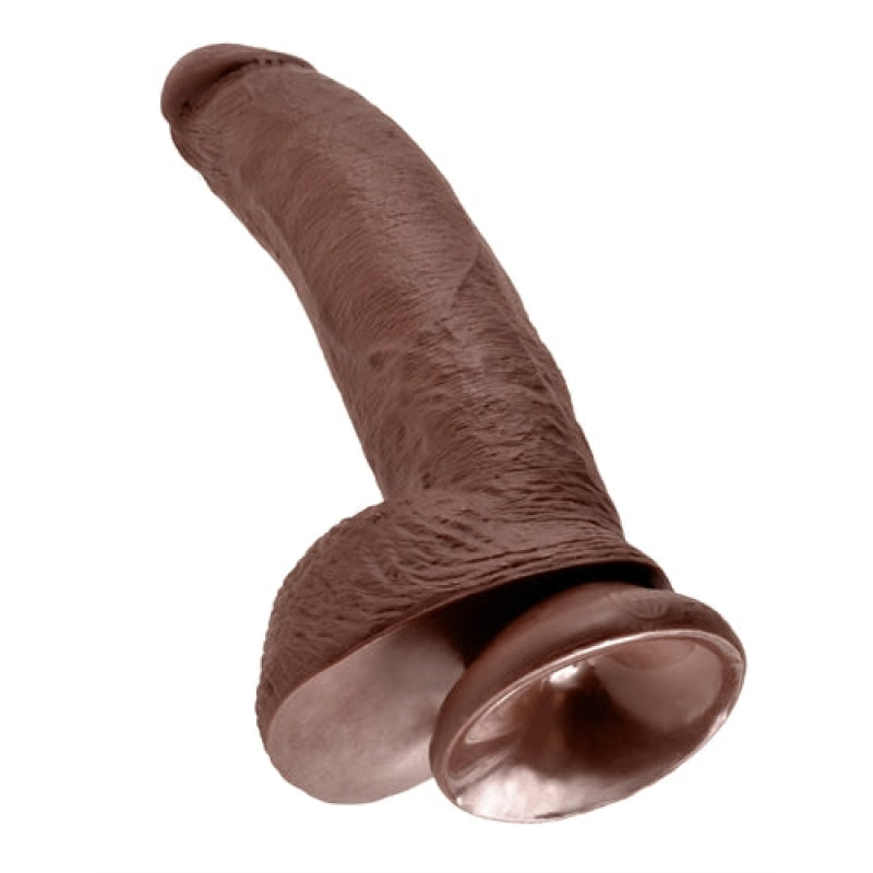 King Cock 9-Inch Cock With Balls - Brown