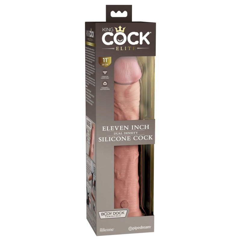 King Cock Elite 11 Inch Silicone Dual Density Cock - Light