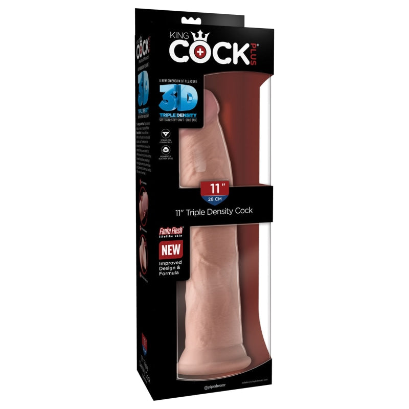 King Cock Plus Triple Density 11" Cock - Flesh