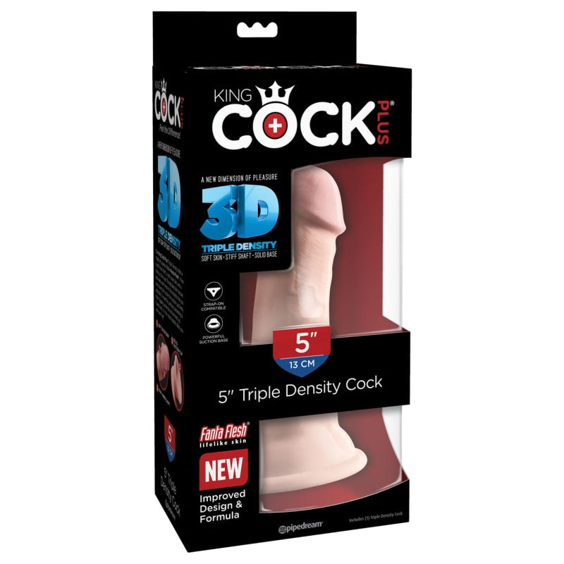 King Cock Plus Triple Density 5" Cock - Flesh