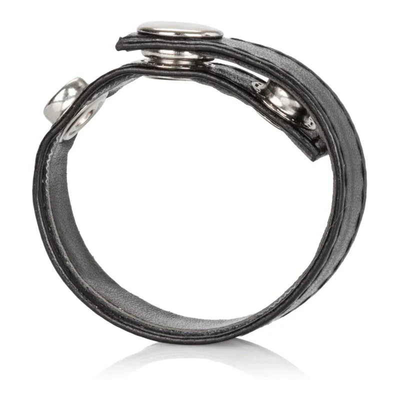 Leather Black 3-Snap Ring - MyPleasure