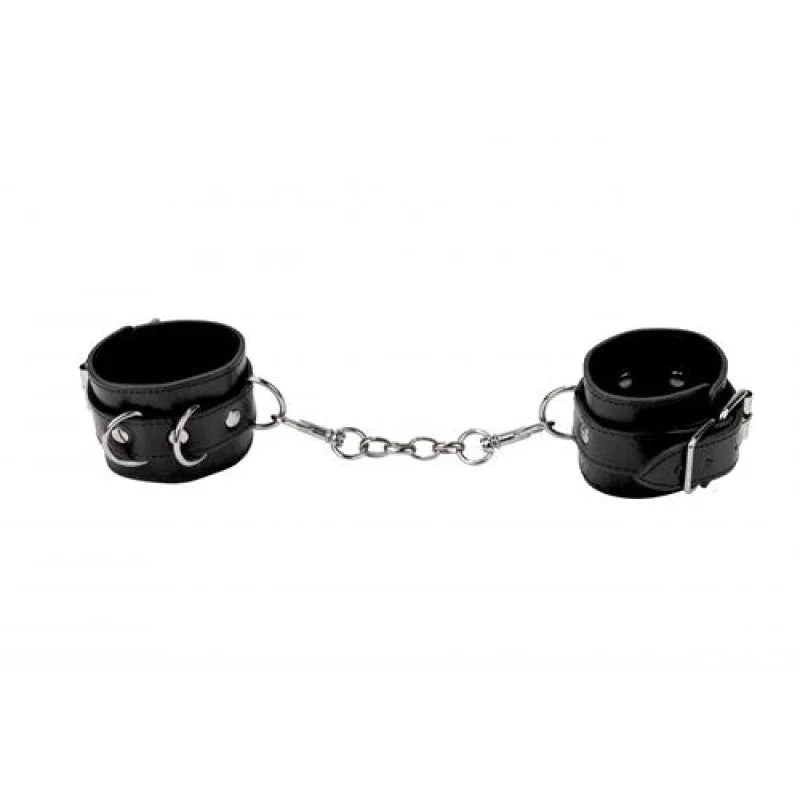 Leather Cuffs for Hands and Ankles - Black - MyPleasure