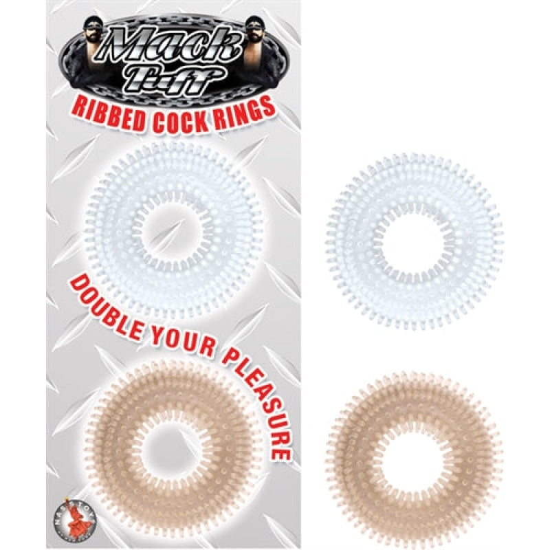 Mack Tuff Ribbed Cock Rings-Clear and Smoke