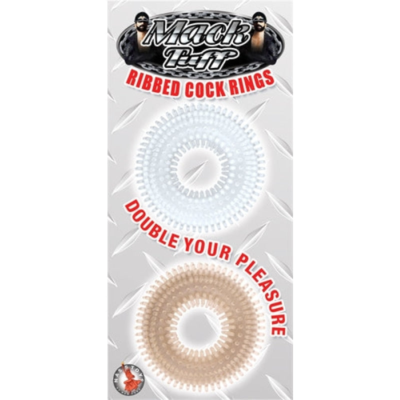 Mack Tuff Ribbed Cock Rings-Clear and Smoke