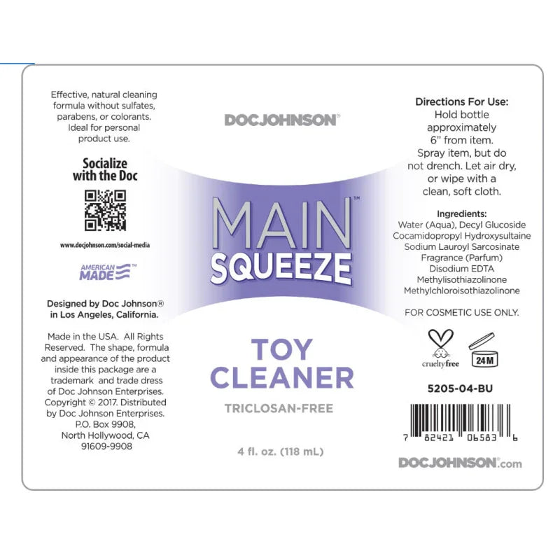 Main Squeeze - Toy Cleaner - 4 Fl. Oz.. - MyPleasure