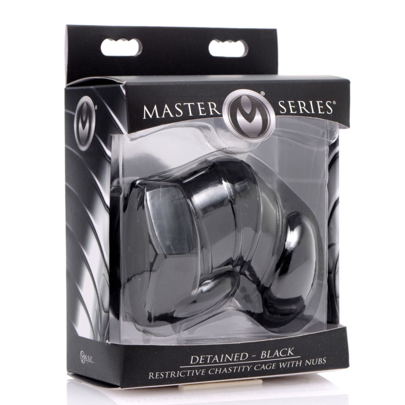 Master Series Detained - Black Restrictive Chastity Cage