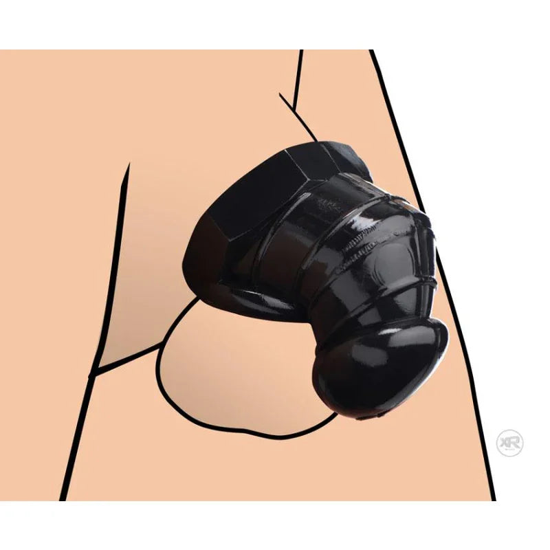 Master Series Detained - Black Restrictive Chastity Cage - MyPleasure