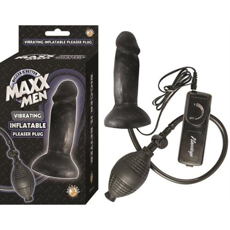 Maxx Men Vibrating Inflatable Pleaser Plug - Black NW2615-2