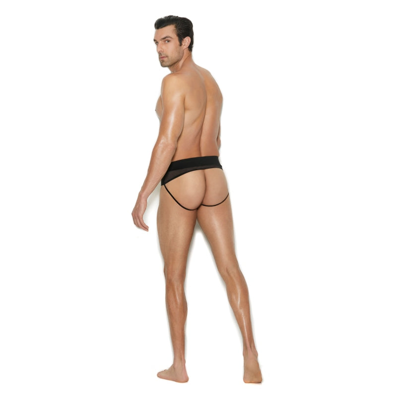 Men's Mesh and Lycra Jock Strap - Large/xlarge - Black