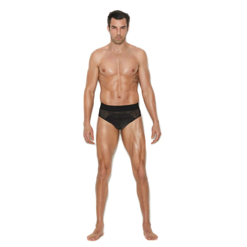 Men's Mesh and Lycra Jock Strap - Large/xlarge - Black