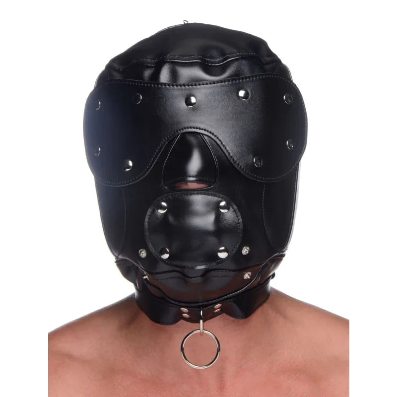 Muzzled Universal BDSM Hood With Removable Muzzle - MyPleasure