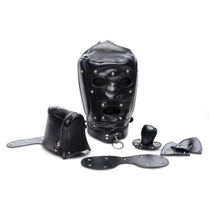 Muzzled Universal BDSM Hood With Removable Muzzle - MyPleasure