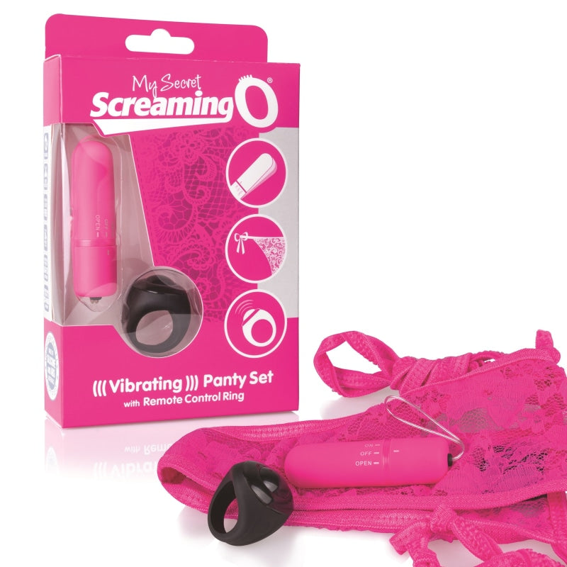 My Secret Screaming O Vibrating Panty Set - Pink - Each