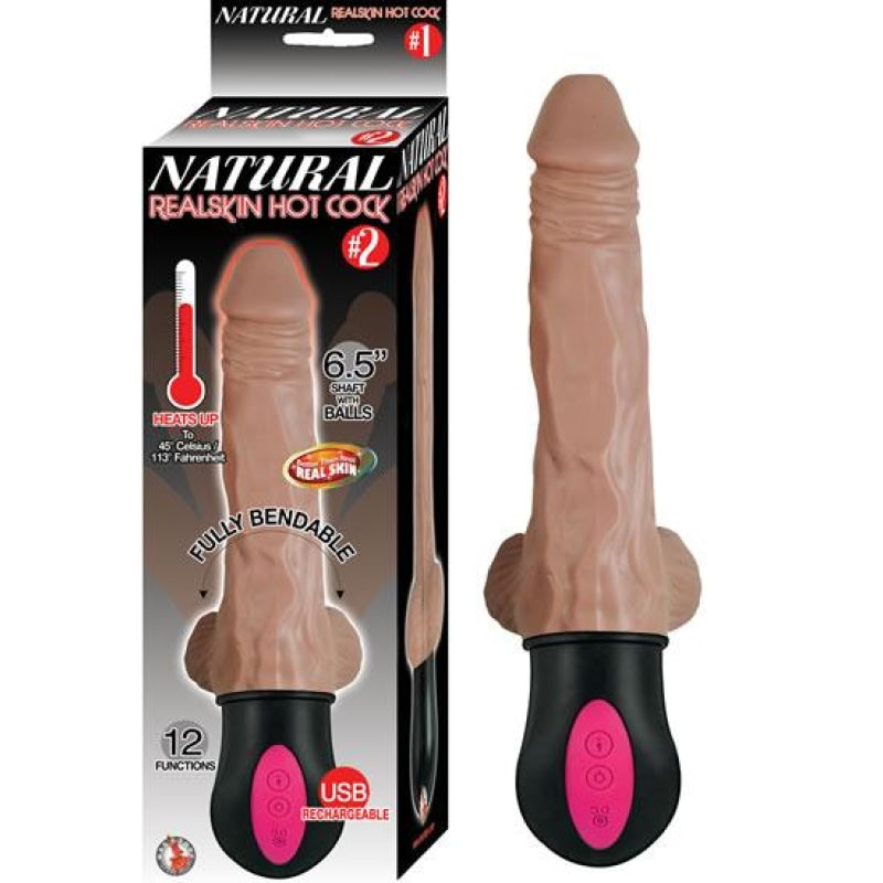 Natural Realskin Hot Cock #2 - With Balls - Brown