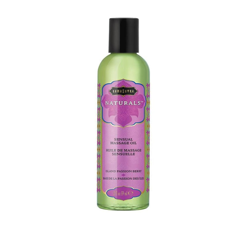 Naturals Massage Oil - Island Passion Berry - 2 Fl Oz (59 ml) - Lubricants Creams & Glides