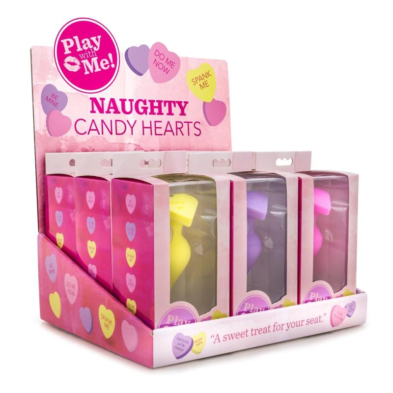 Naughty Candy Hearts Display - 9 Pieces - Assorted Colors BL-99994