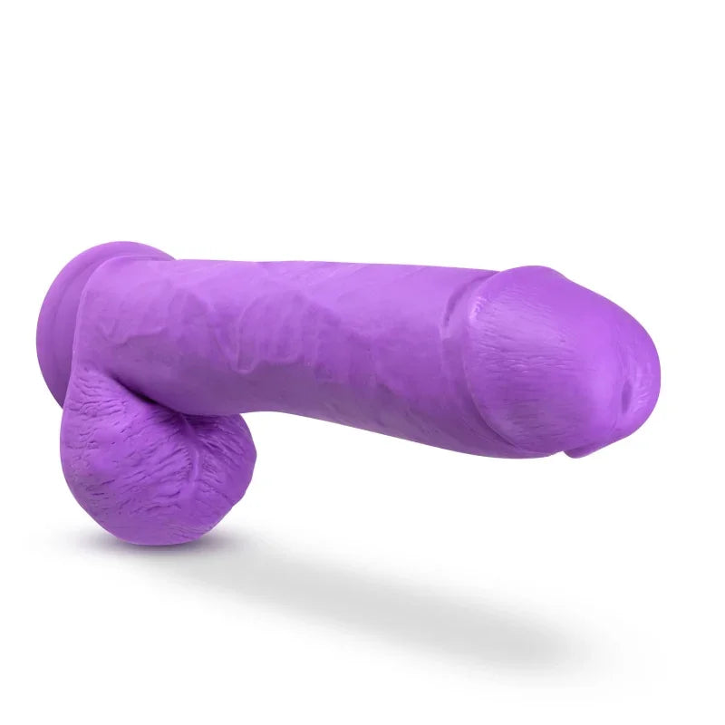 Neo Elite - 11 Inch Silicone Dual Density Cock With Balls - Neon Purple - MyPleasure