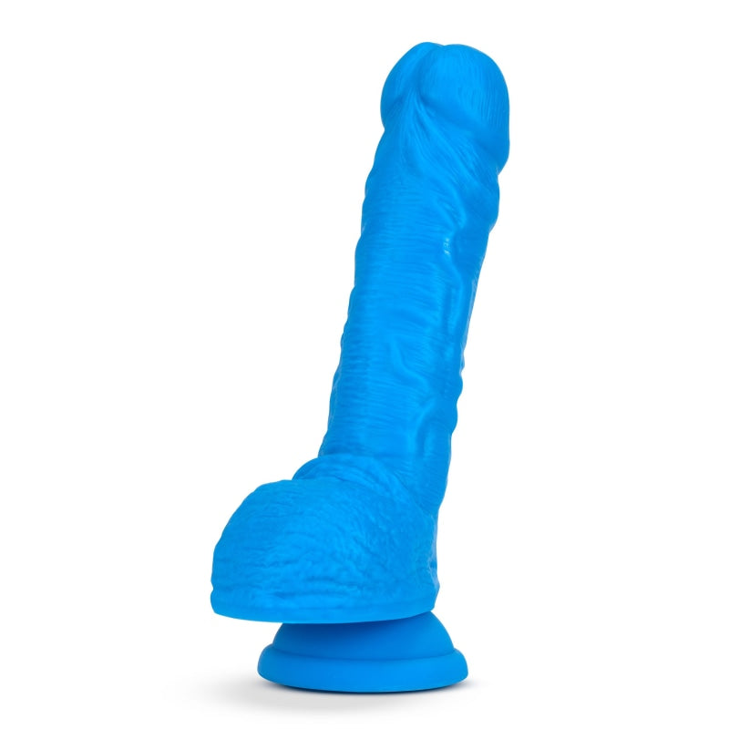 Neo Elite - 9 Inch Silicone Dual Density Cock With Balls - Blue - Dildos & Dongs