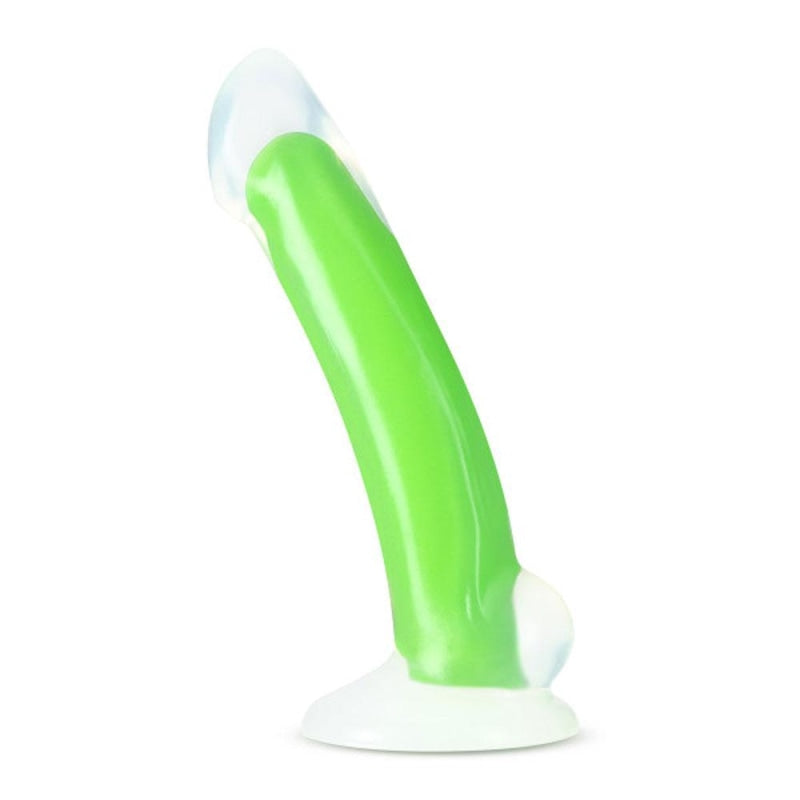 Neo Elite - Glow in the Dark - Omnia - 7 Inch Silicone Dual Density Dildo - Neon Green - Dildos & Dongs