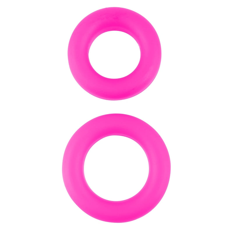 Neon Stretchy Silicone Cock Ring Set - Pink PD1445-11