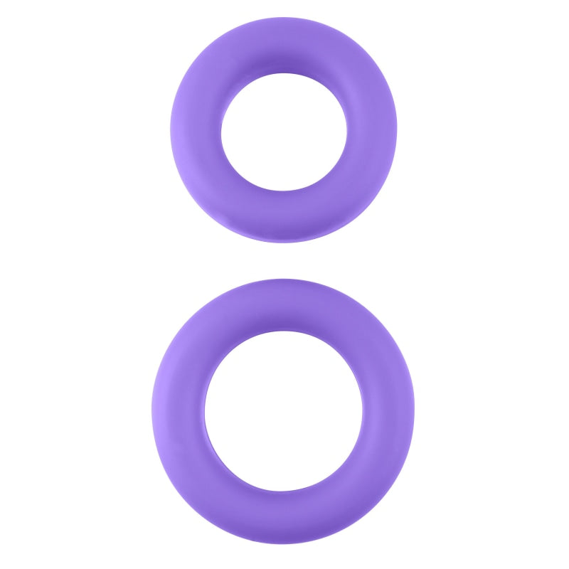 Neon Stretchy Silicone Cock Ring Set - Purple PD1445-12