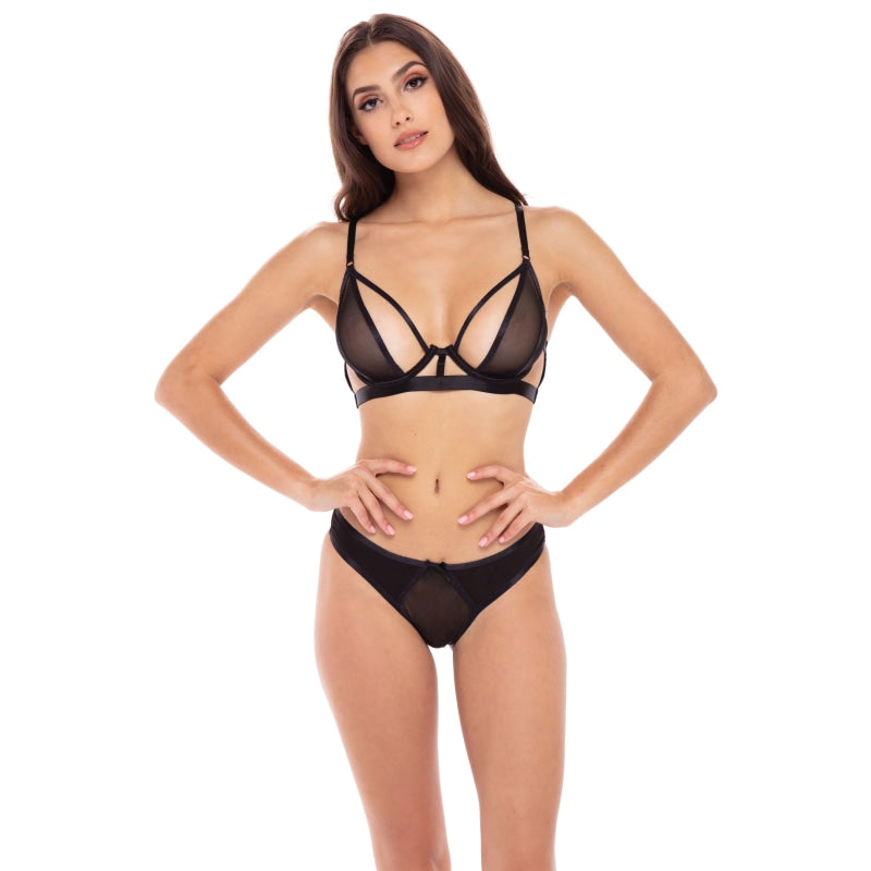 New in Town 2 Pc. Bra Set - S/m - Black - Lingerie & Sexy Apparel