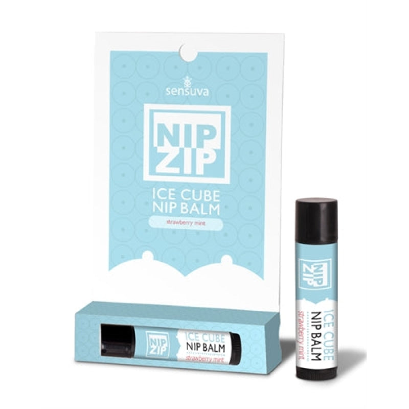 Nip Zip Ice Cube Nip Balm - Strawberry Mint - Tube Carded