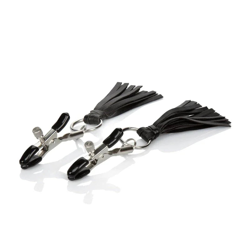 Nipple Play Playful Tassels Nipple Clamps - Black - MyPleasure