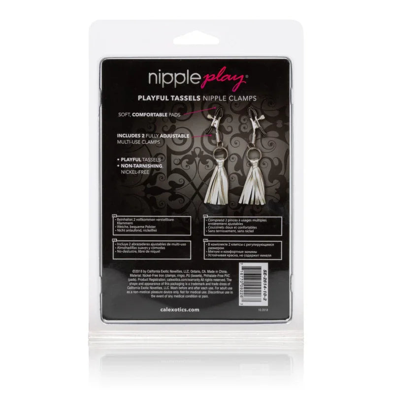 Nipple Play Playful Tassels Nipple Clamps - Silver - MyPleasure
