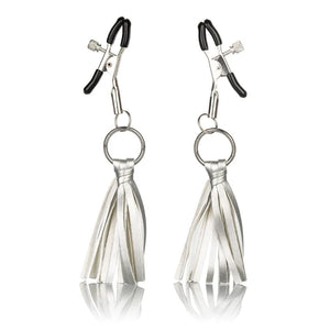 Nipple Play Playful Tassels Nipple Clamps - Silver - MyPleasure