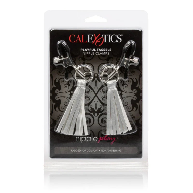 Nipple Play Playful Tassels Nipple Clamps - Silver - MyPleasure