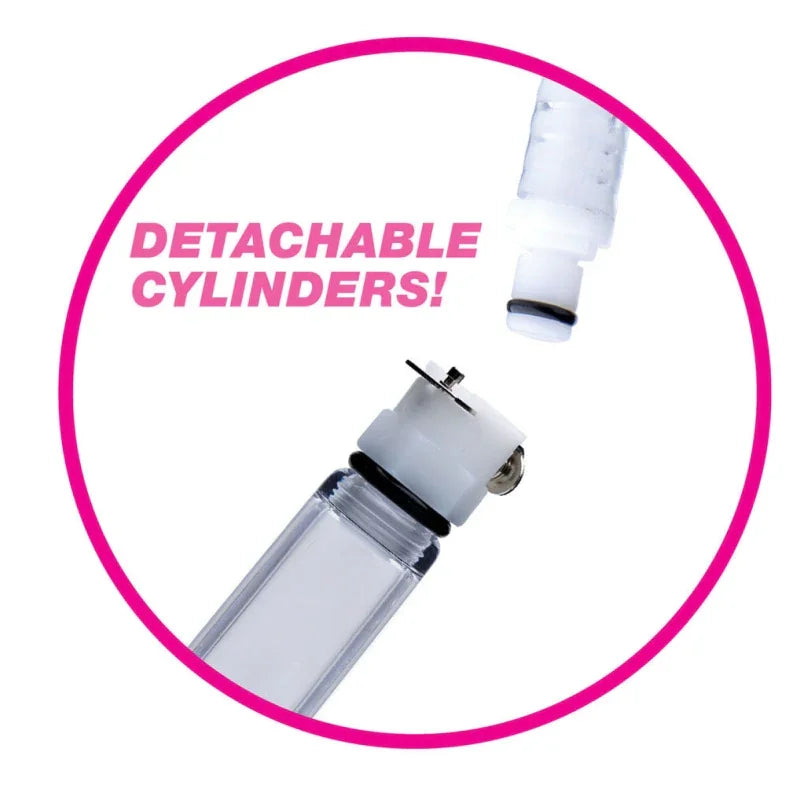 Nipple Pumping System With Detachable Cylinders - MyPleasure