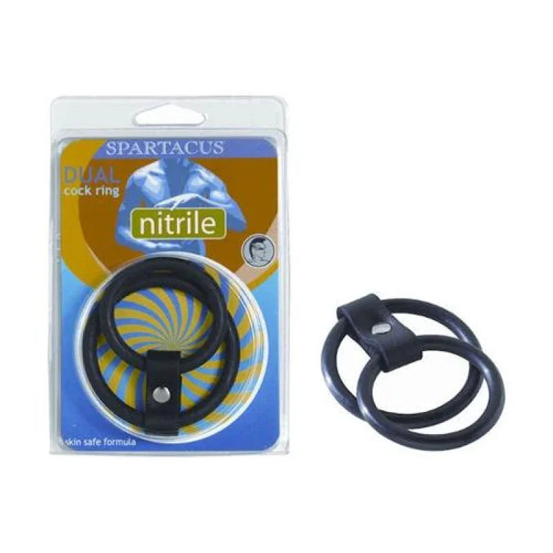 Nitrile Dual Cock Ring - Black - MyPleasure