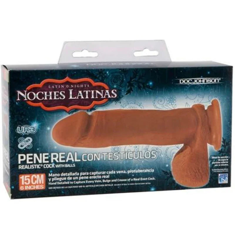 Noches Latinas Ultraskyn Pene Real Con Testiculos - 6 Inch - MyPleasure