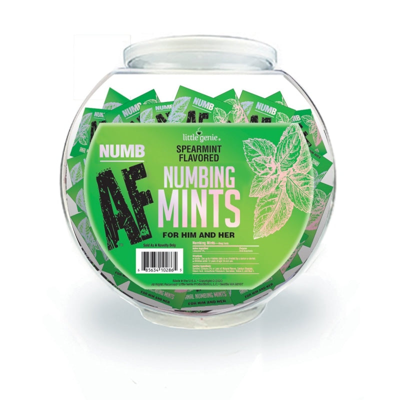 Numb Af - Spearmint Flavored Numbing Mints - Display - 100 Pcs - Displays-Bowls & Wall