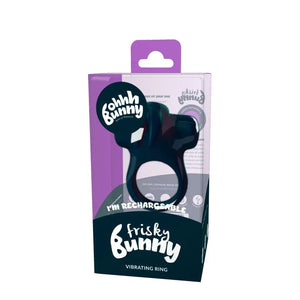 Ohhh Bunny Frisky Bunny Vibrating Ring - Black Pearl - MyPleasure