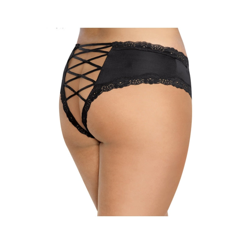 Open Back Panty - 1x - Black